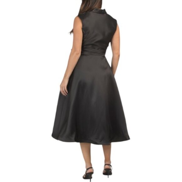 RENE BY RENE RUIZ Sleeveless Trench Gown With Tie Waist - Picture 2 of 3